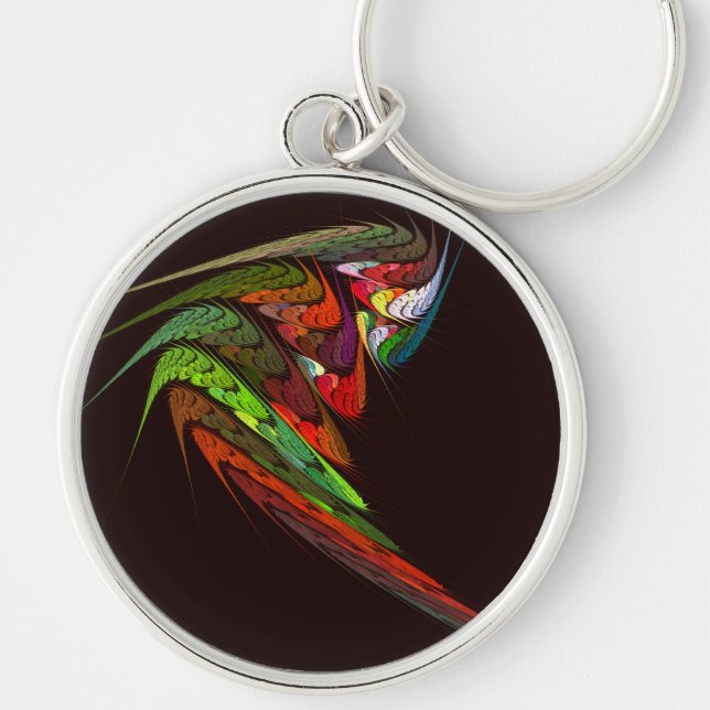 Chameleon Abstract Art Small Key Ring (Front)