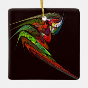 Chameleon Abstract Art Square Ornament