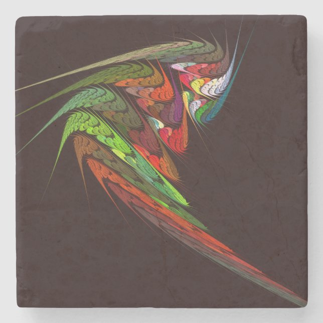 Chameleon Abstract Art Stone Coaster (Front)