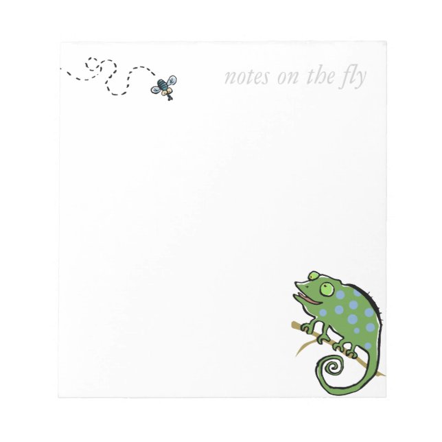 chameleon and fly - "with your own words" notepad (Front)