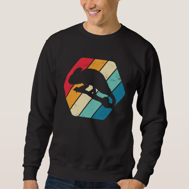 Chameleon Animal Wildlife Jungle  Retro Sweatshirt (Front)