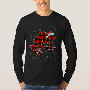 Chameleon Christmas Santa Hat Cute Animals Xmas Li T-Shirt