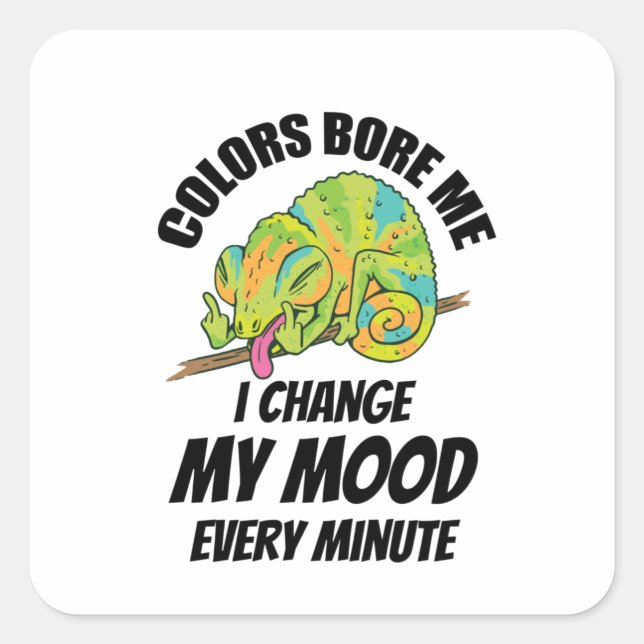 Chameleon - Colours Are Boring Square Sticker (Front)