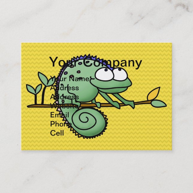 Chameleon Cute Funny  Business Card (Front)