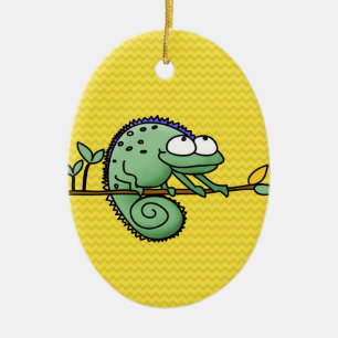 Chameleon Cute Funny  Ceramic Tree Decoration