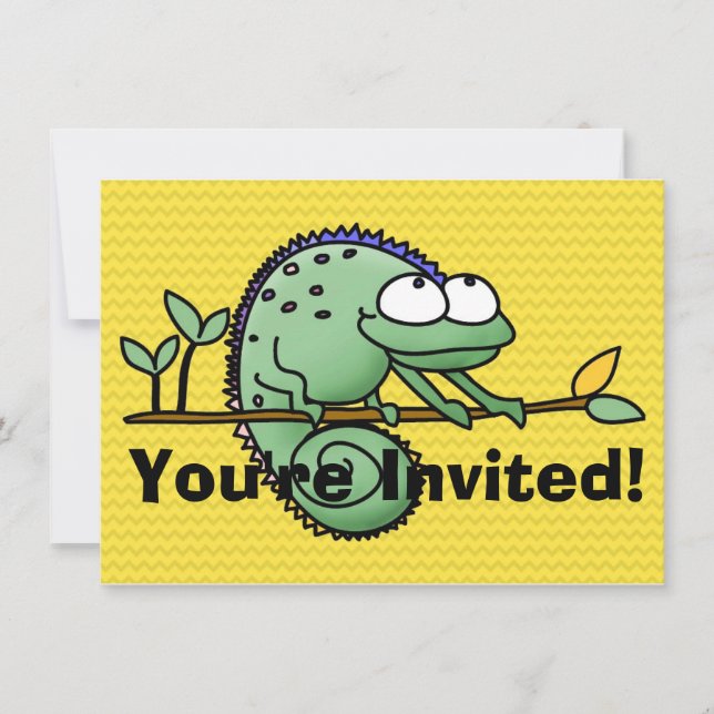 Chameleon Cute Funny  Invitation (Front)