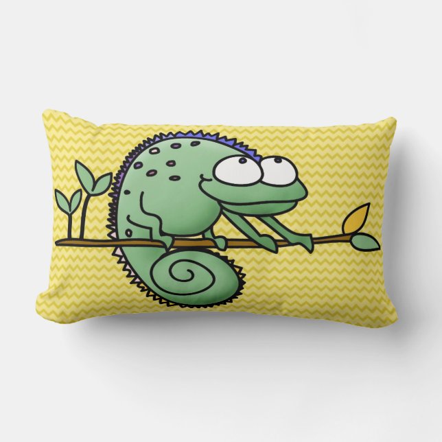 Chameleon Cute Funny  Lumbar Cushion (Front)