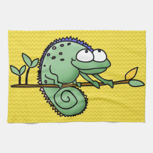 Chameleon Cute Funny Tea Towel