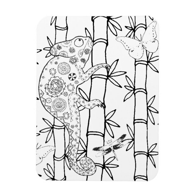 Chameleon Doodle Magnet (Vertical)