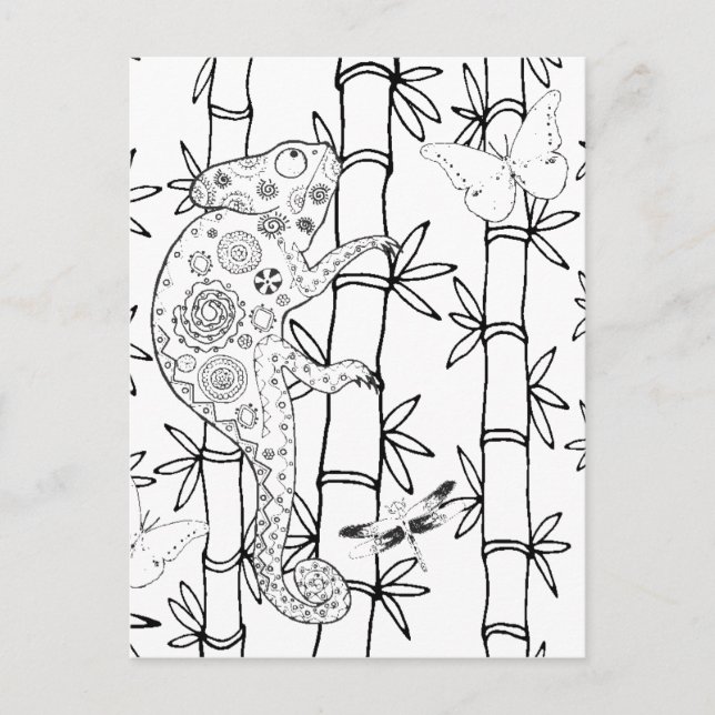Chameleon Doodle Postcard (Front)