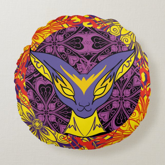 Chameleon Dragon Round Cushion (Front)