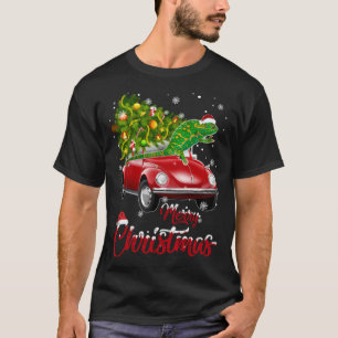 Chameleon Driving Christmas Tree Truck Chameleon T-Shirt