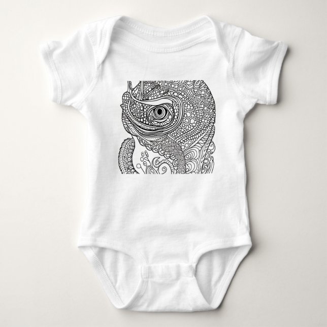 Chameleon Face Baby Bodysuit (Front)