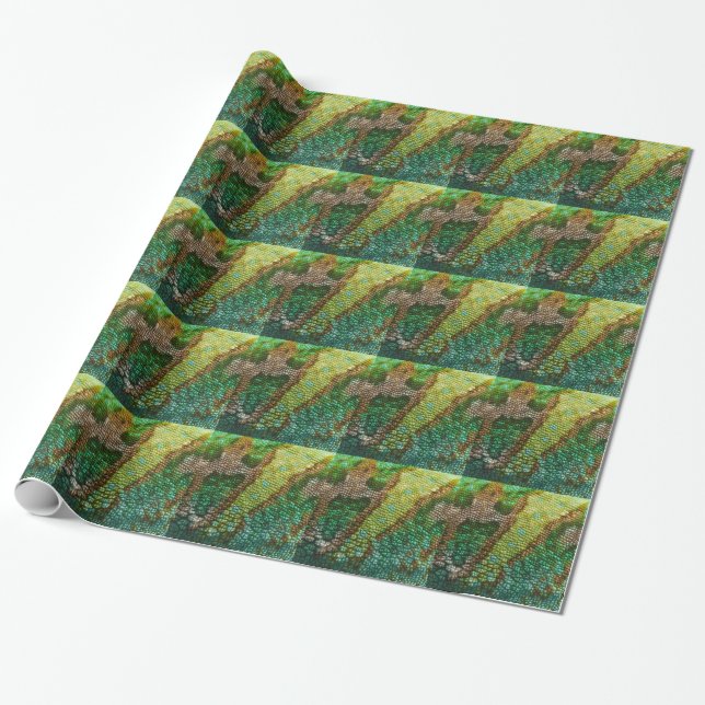 CHAMELEON FAUX SKIN TEXTURE WRAPPING PAPER (Unrolled)