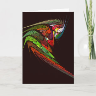 Chameleon Fractal Abstract Art in Vibrant Motion Card