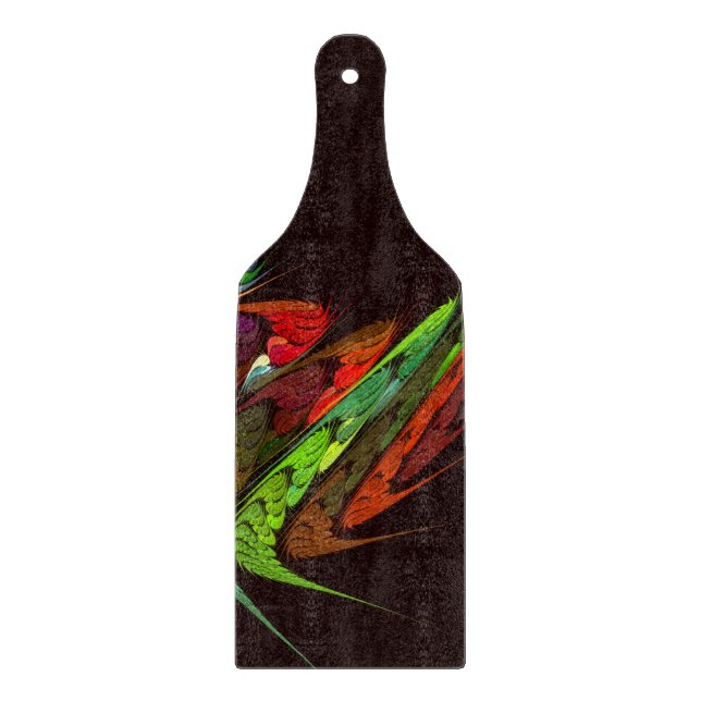 Chameleon Fractal Abstract Art in Vibrant Motion Cutting Board (Front)