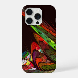 Chameleon Fractal Abstract Art in Vibrant Motion iPhone 15 Pro Case