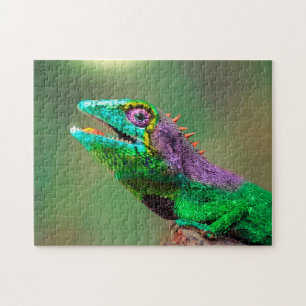 Chameleon Head Close-up, Jigsaw Puzzle