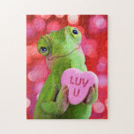 Chameleon Heart (Luv U) Jigsaw Puzzle<br><div class="desc">I get lost in your eyes! | Avanti,  the Global Humour Brand™ has been entertaining the world with its Feel Good Funny greeting cards for over 40 years. Our characters live life to the fullest and celebrate the humour in everyday life.</div>