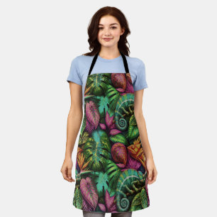 Chameleon Jungle Dreams Seamless Surface Pattern Apron