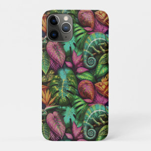 Chameleon Jungle Dreams Seamless Surface Pattern iPhone 11 Pro Case