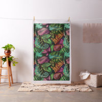 Chameleon Jungle Dreams Seamless Surface Pattern