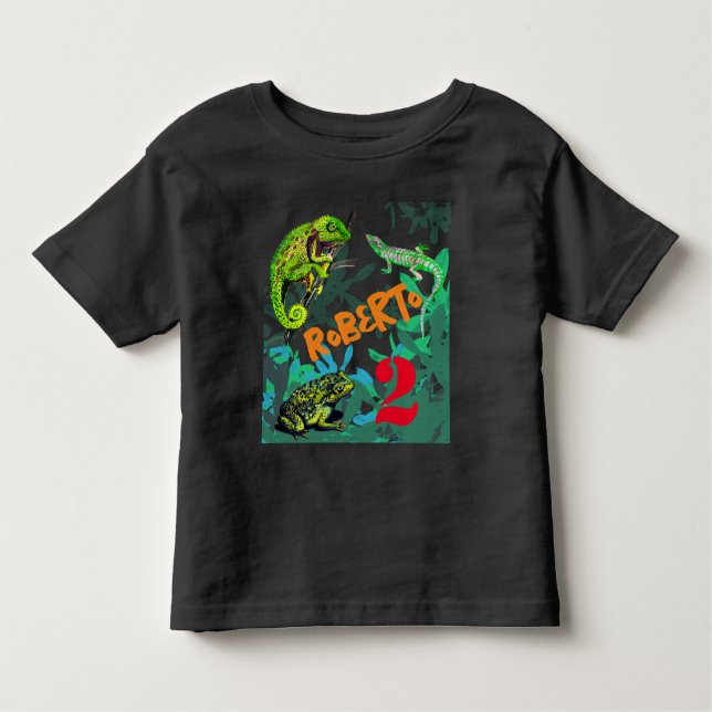 chameleon, lizard, frog toddler T-Shirt (Front)