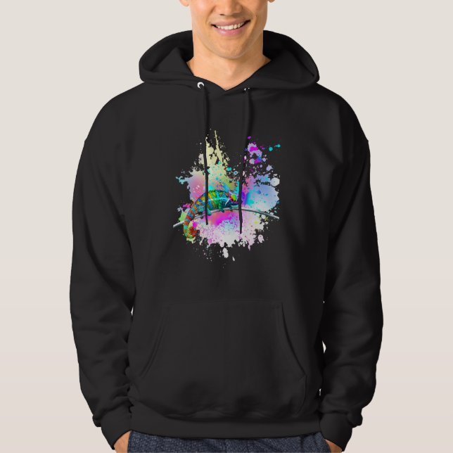 Chameleon Lizard Rainbow Heart Love Glasses Sungla Hoodie (Front)