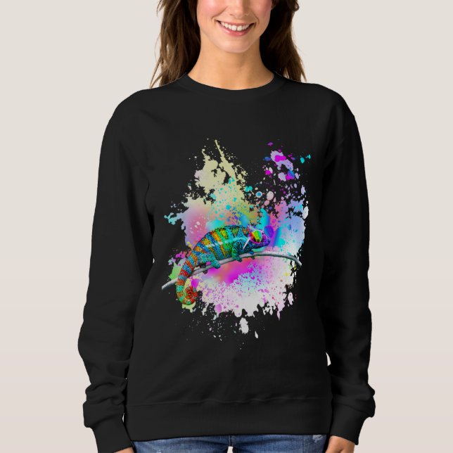 Chameleon Lizard Rainbow Heart Love Glasses Sungla Sweatshirt (Front)