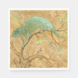 Chameleon (Lizard) (Reptile) (Mughal Art) (Asian) Napkin
