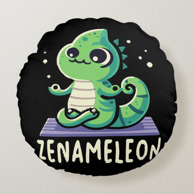Chameleon Lover Round Cushion (Front)