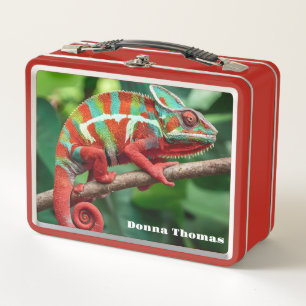 Chameleon metal lunch box