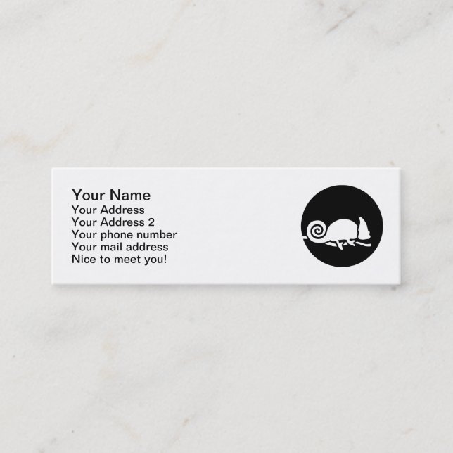Chameleon moon mini business card (Front)