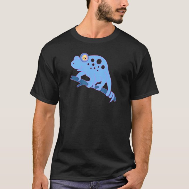 Chameleon Motif Exotic Animal T-Shirt (Front)