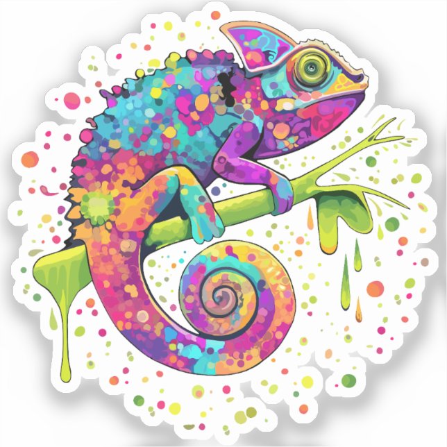 Chameleon Paint Stains Watercolor Style (Front)