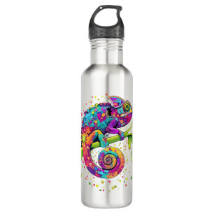 Chameleon Paint Stains Watercolor Style 710 Ml Water Bottle