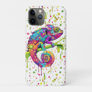 Chameleon Paint Stains Watercolor Style iPhone 11 Pro Case