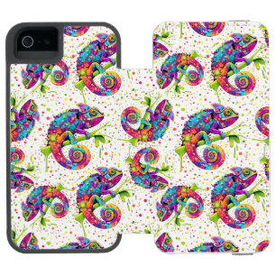 Chameleon Paint Stains Watercolor Style Incipio Watson™ iPhone 5 Wallet Case