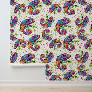 Chameleon Paint Stains Watercolor Style Wallpaper