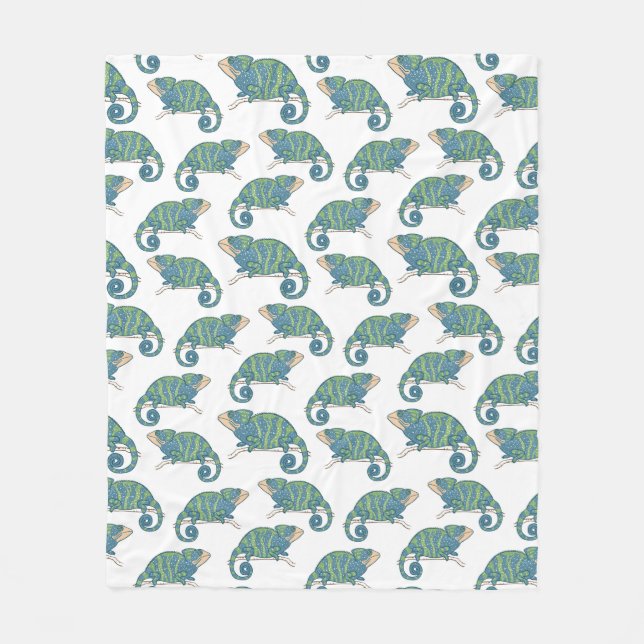 Chameleon Pattern Fleece Blanket (Front)