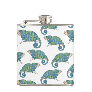 Chameleon Pattern Hip Flask