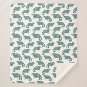 Chameleon Pattern Sherpa Blanket