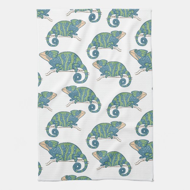 Chameleon Pattern Tea Towel (Vertical)