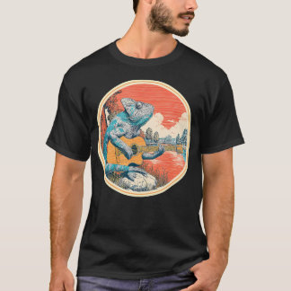 Chameleon Play Guitar Rock Star 60S 70S Rock T-Shirt