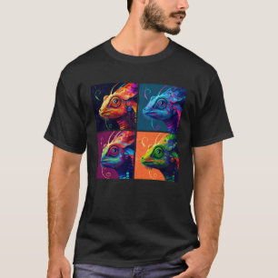Chameleon Pop Illustration Colourful Animal Women T-Shirt