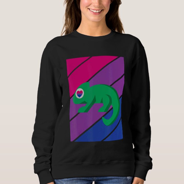 Chameleon Pride Bisexual Flag LGBTQ Proud Ally Pri Sweatshirt (Front)