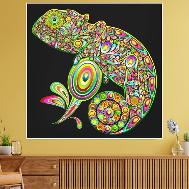 Chameleon Psychedelic Fantasy Canvas Print (Insitu(LivingRoom))