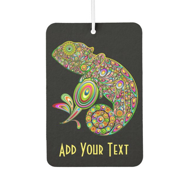 Chameleon Psychedelic Fantasy Car Air Freshener (Front)