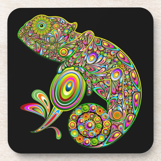 Chameleon Psychedelic Fantasy Coaster (Front)