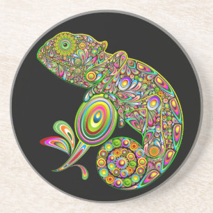 Chameleon Psychedelic Fantasy Coaster